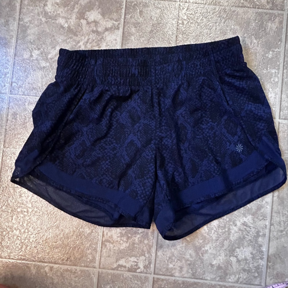 Athleta Blue Athletic Shorts Moisture-Wicking Elastic Waist